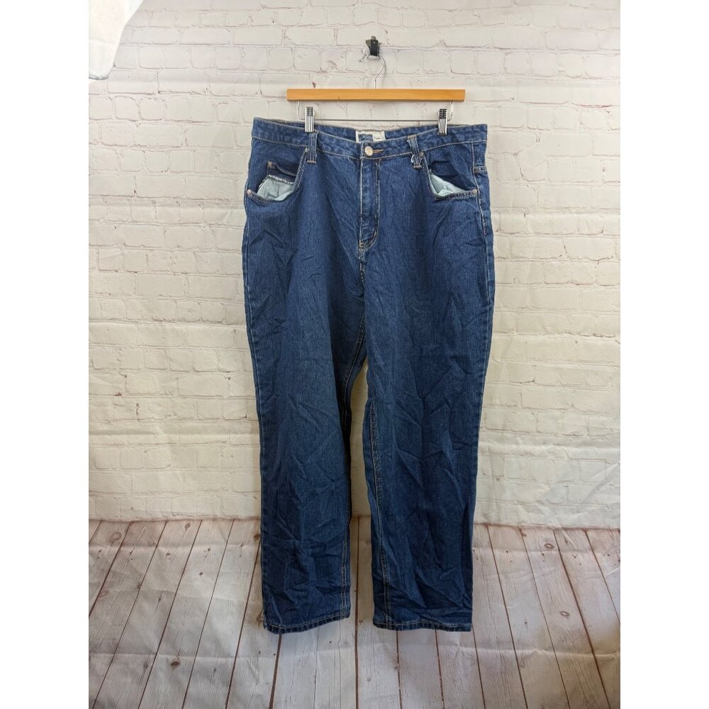 HB Company Relax Fit Jeans Womens Size 20 Blue Medium Wash Casual Western Denim